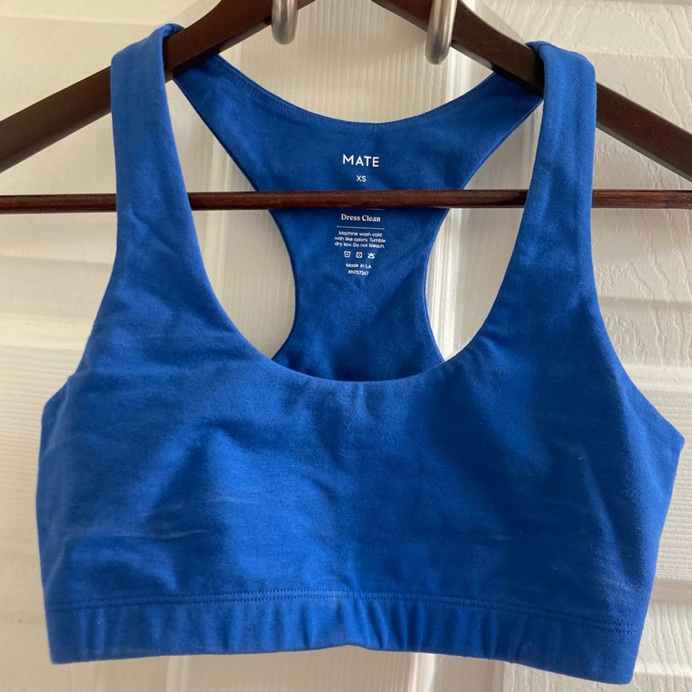 MATE the Label - Organic Stretch Sports Bra in HYDRO (XS)